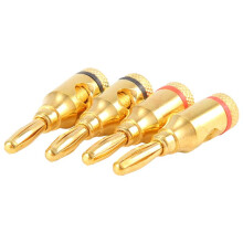 4 x 4mm Banana Plugs For Speaker Cable connections / Gold Plated