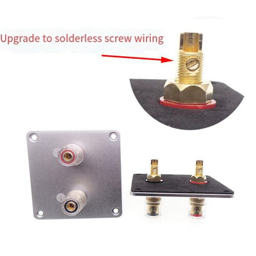 2X 2-Bit Audio Speaker Terminal Square Copper Binding Post Loudspeaker Box Wiring Terminal Board 80x80mm Accessories 2