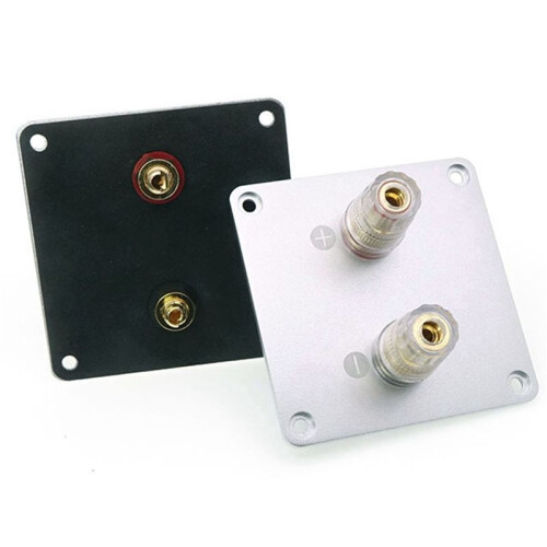 2X 2-Bit Audio Speaker Terminal Square Copper Binding Post Loudspeaker Box Wiring Terminal Board 80x80mm Accessories 1