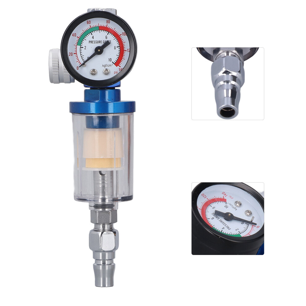 Spray Gun Air Regulator 1/4In Aluminum Alloy Inline Water Trap Filter Tool 5091376120749