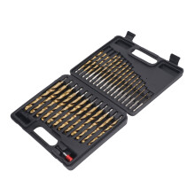 Heavy Duty 30 Piece Twist Drill Bit Set 1/4in Shank 1/16-1/2in High-Speed Steel