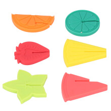 6 Stück Silikon-Weinglasmarkierer mit Obstmuster, wiederverwendbar, 4,8-5 cm