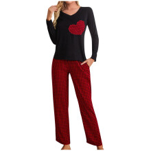 Lichtgewicht loungebroek voor dames, ademende pyjamaset met verstelbare pasvorm, zachte, elastische katoenen gebreide pyjamabroek, wijde pijpen.