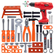 Toy Tools for Toddler Exploration, Kids Tool Set with Electronic Toy Drill and Tool Box, Educational Pretend Tool for Imaginative Play, Safe and