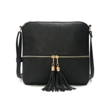 Lett crossbody-veske for kvinner, stilig skulderveske i mellomstørrelse med justerbar stropp, dusklomme foran for hverdagsbruk og reiser,