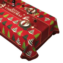 Kersttafelkleed voor feestelijke diners, waterdicht en herbruikbaar polyester met een feestelijke uitstraling en elegante kerstdecoratie, kreukvrij
