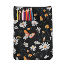 Buchhüllen mit Gänseblümchenmotiv, waschbare Stoffbuchhülle für Taschenbücher mit Reißverschluss, tragbare Buchhülle in Taschenform für