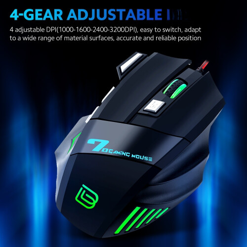 RGB Wired Gaming Mouse G5 7 Buttons Ergonomic & Adjustable Speed for Desktop PC 1
