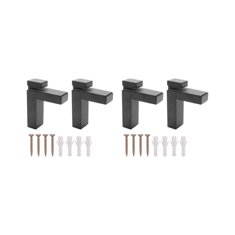 4 Pcs Adjustable Wood/Glass Shelf Bracket Wall Mount Heavy Duty Floating Brackets For 3-28Mm Thick Shelves,Black 4711342391263