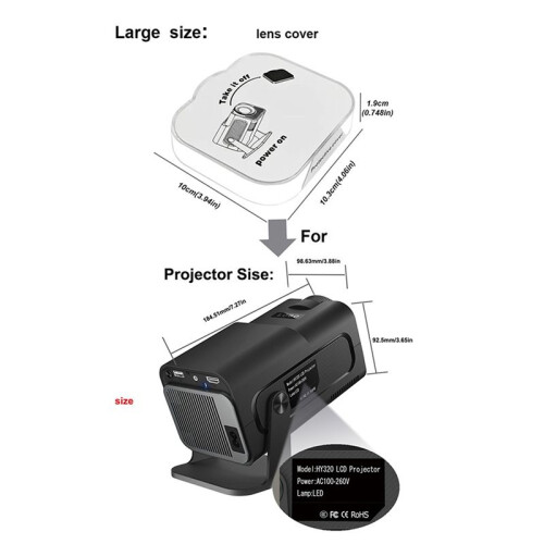 2X HY320 Projector Lens Cover Dust Protection Cap for HY320 Projector Essential Projector Accessory 1