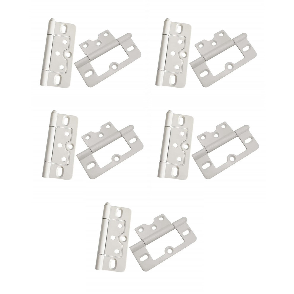 Pack Of 10 Quiet Without Mortise Door Hinges For Cabinets-White 7732000570230