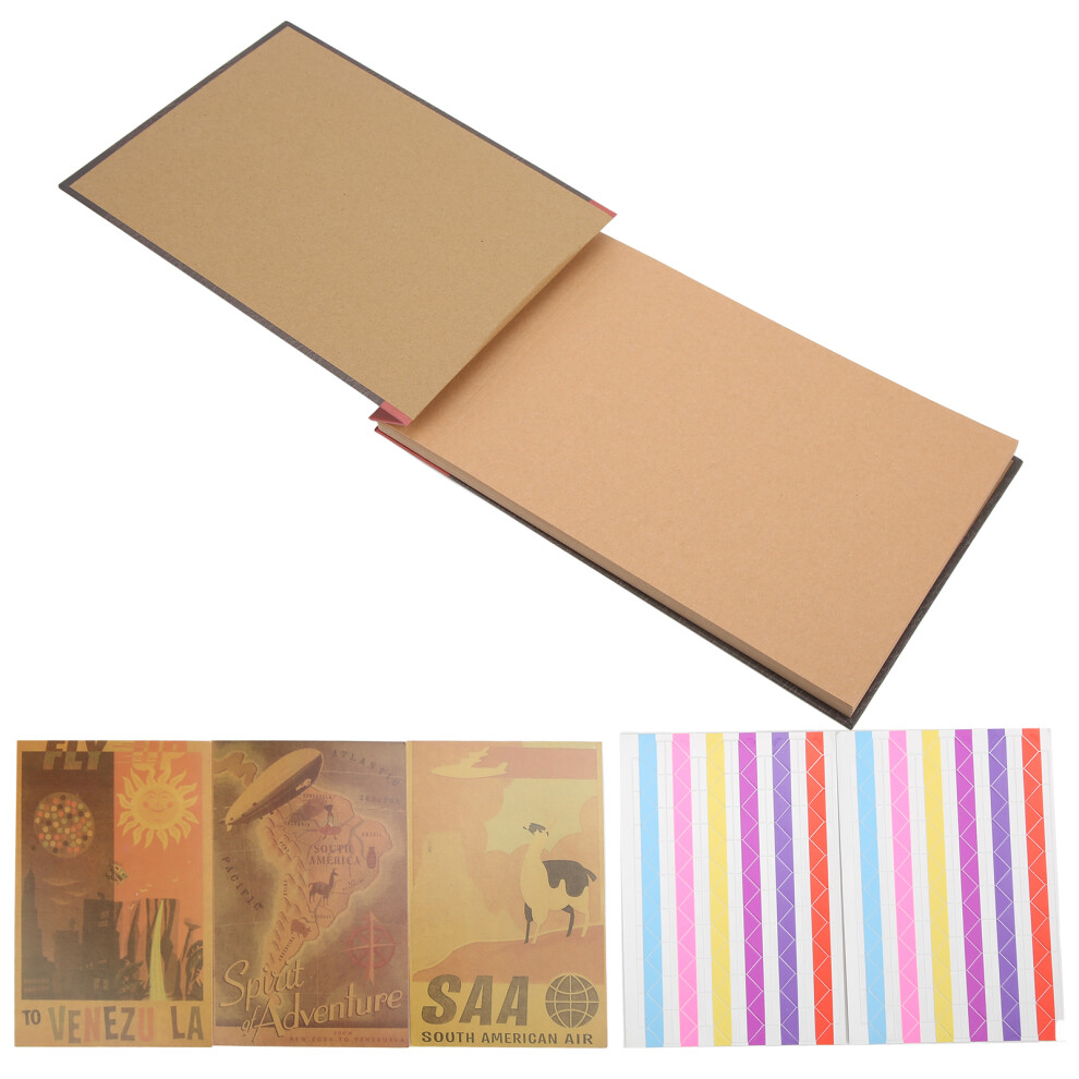 Diy Scrapbook Album Set With Colorful Stickers, 80 Pages, 29X19cm 4921376127589