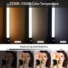 Handgehaltene RGB-LED-Röhrenlampe 3200K-5500K Dimmbar, 9 Effekte, 2200mAh Akku
