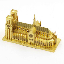 Modelo gravado altamente detalhado da Catedral de Notre Dame de Paris, kit de construção em metal para montar e desmontar, ideal para adolescentes