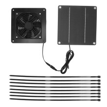 Solar Ventilation Fan Kit, Energy Saving Solar Powered Exhaust Intake Fan with High Air Flow Performance and Durable Metal Protection Net, Waterproof