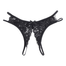 Elegant Open Crotch Panties for Women Lace Transparent Underwear with Side Hollow Design Versatile Color Options Stretch Waistband Promotes