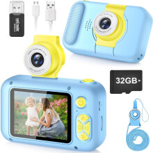 Speelgoedcamera voor kinderen met 2-inch HD IPS-scherm, oplaadbare lithiumbatterij, 1080p video-opnamefunctie, digitale camera voor kinderen,