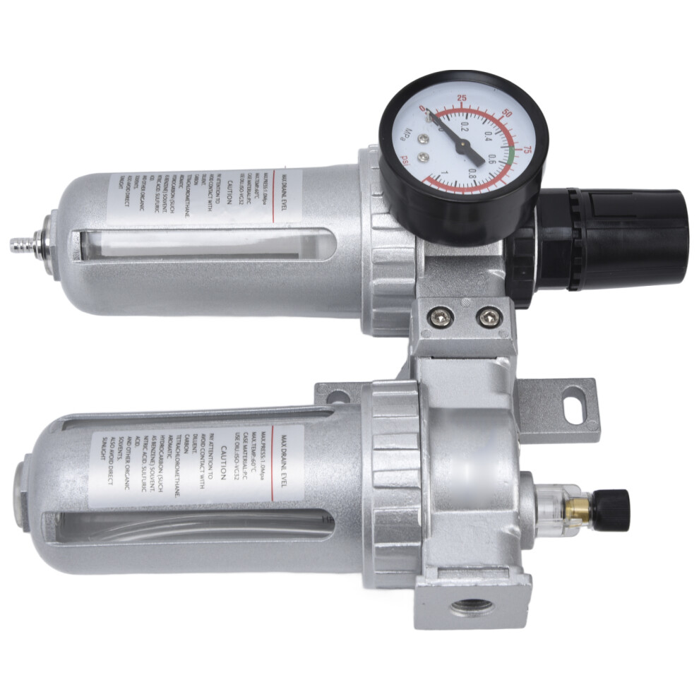 Compressed Air Filter Regulator Combo Kit With Pressure Gauge, Water Separator Sfc200 3611376131693