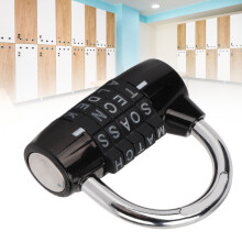 5-Letter Zinc Alloy Combination Lock Black 7mm Lock Rod for Gym & Suitcase