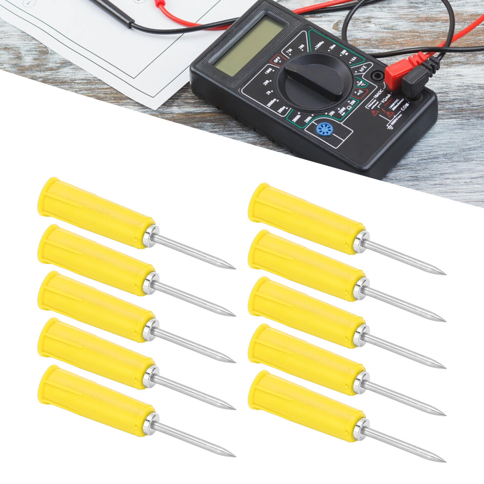 10Pcs Yellow Pvc Banana Jack Wire Piercing Probes 2Mm-4Mm For Multimeter 7651376134276