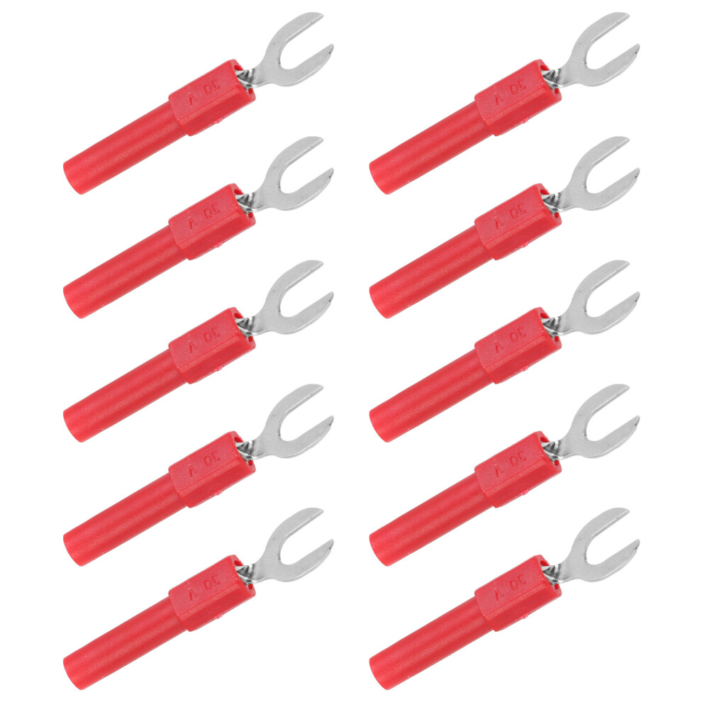 Durable 10Pcs Brass Fork Spade Connectors 6Mm Y Type 4Mm Hole 10Ared 9431376134814