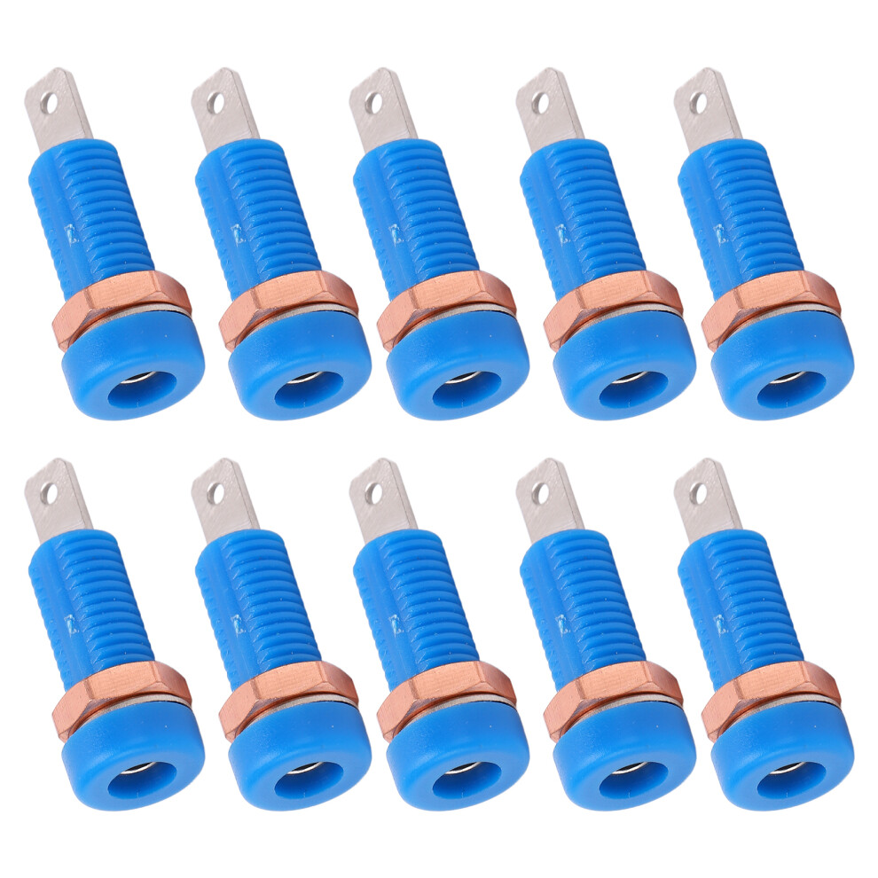 10Pcs Blue Banana Jack Sockets 4Mm Panel Mount Binding Post Connectors 4331376134935
