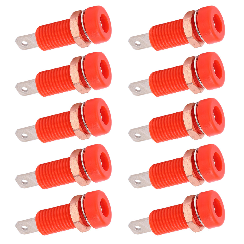 4Mm Banana Jack Socket Binding Post 10Pcs Red For Electronic Instruments 4631376134646