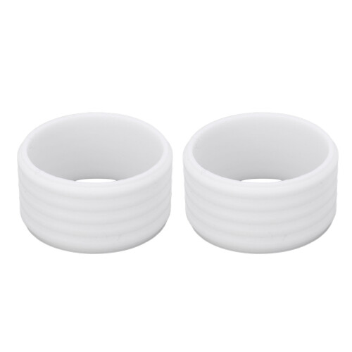 2pcs White Silicone Tennis Racket Handle Sweat Absorption Fixing Rings 1