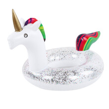 Unicorn Party Tube Sparkly Unicorn Float Compact Design Summer Pool Toys Inflatable Rafts Soft Touch Float Handles For Easy Access Kid's Safety Quick