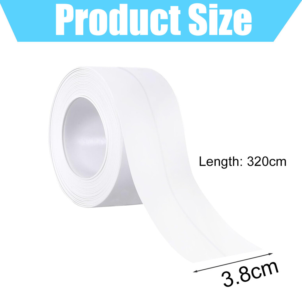 Sink Seam Sealer Tape, Durable Sealing Strip High Quality Pvc Material, Waterproof Self-Adhesive Caulk Tape For Countertop Basin Toilet, Easy To Use 9433291182383