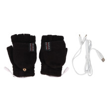 Hand Warmers with Built-in Heating, Washable and Reusable USB Powered Gloves, Touchscreen Compatible Half Finger Heated Gloves for Winter Sports and
