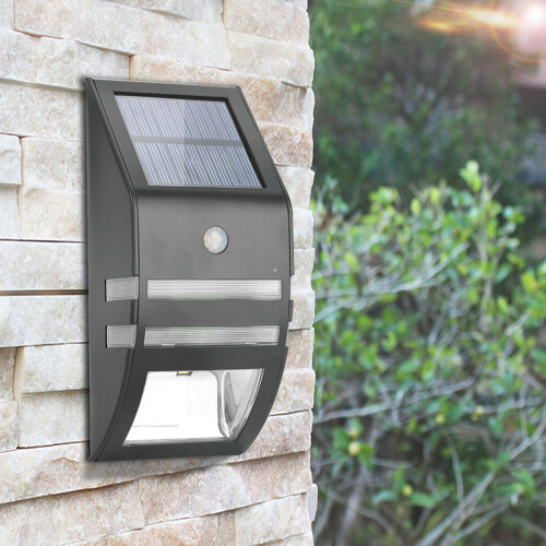 Upgraded Polycrystalline Silicon Solar Panel Light, Solar Wall Light Outdoor with LED Light Source and Low Maintenance Design, PIR Motion Sensor 1