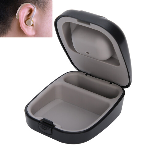 Hearing Aid Case with Silicone Lining To Protect Your Device and Cushioned Interior Padding, Mini Size Hard Shell Design for BTE CIC IIC ITE Models, 2