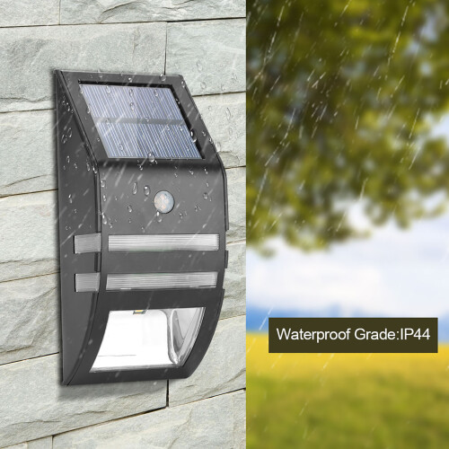 Upgraded Polycrystalline Silicon Solar Panel Light, Solar Wall Light Outdoor with LED Light Source and Low Maintenance Design, PIR Motion Sensor 2