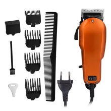 Máquina de cortar cabelo com lâmina de aço inoxidável para uso profissional e doméstico, aparador elétrico com tecnologia silenciosa, lâmina