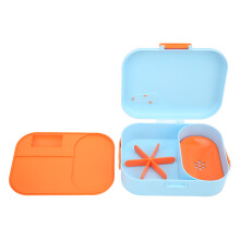 Evenwichtige lunchbox met vakjes voor saus en saus, stapelbare bento-lunchbox voor volwassenen en kinderen, met makkelijk te openen sluiting en