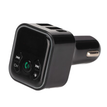 Oiriúntóir Gan Sreang do Ghluaisteáin, Tarchuradóir FM Bluetooth le Soilsiú Cúlra LED, Glaonna Saor ó Lámha, Glacadóir Fuaime le haghaidh
