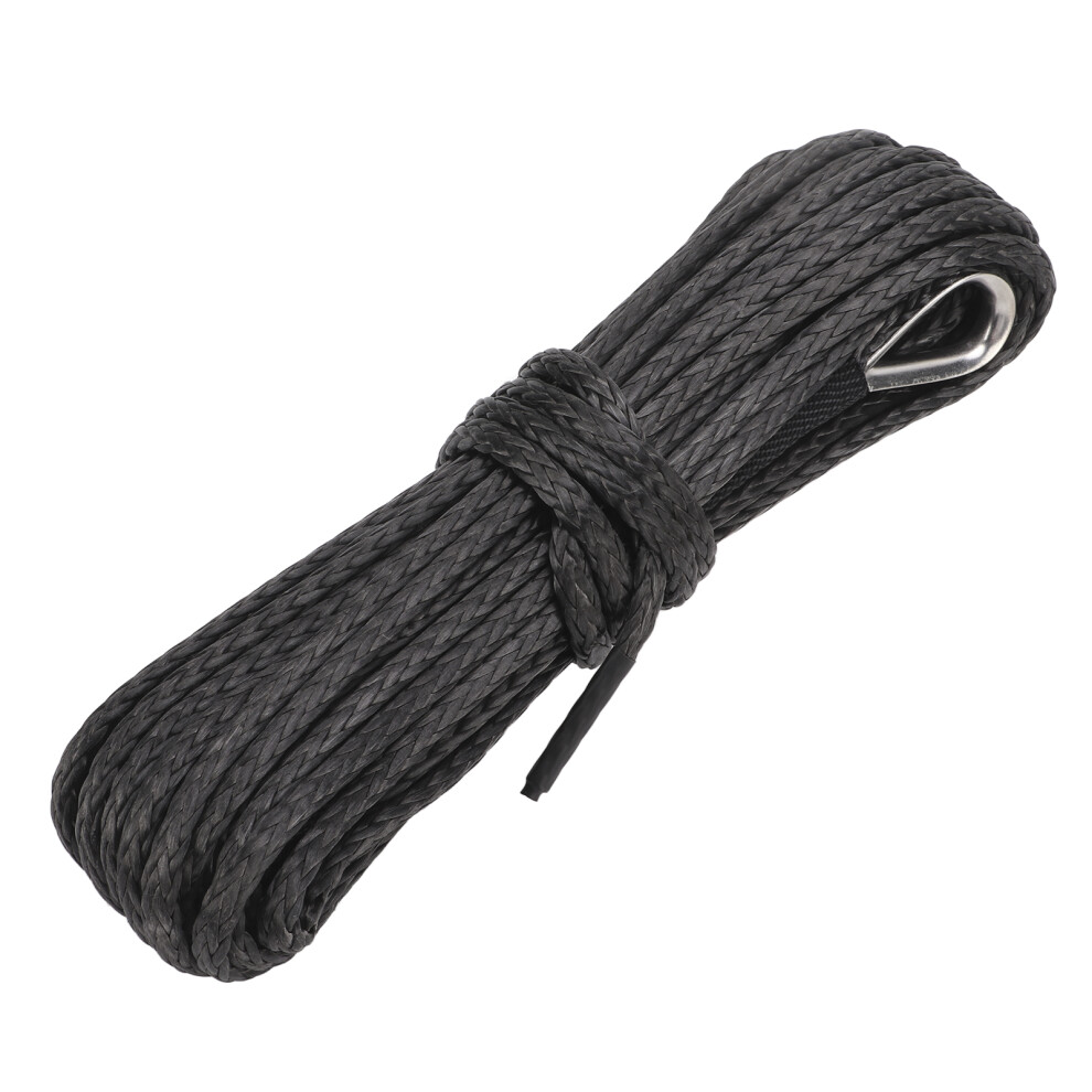 Rugged 15M Nylon Winch Rope For Suv/Truck: 7800Lbs Strength Black 4021376143425