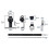 Mini-Schwarz-Schiebetor-Schiebehardware-Rollen-Set für Schränke, 628 g 2