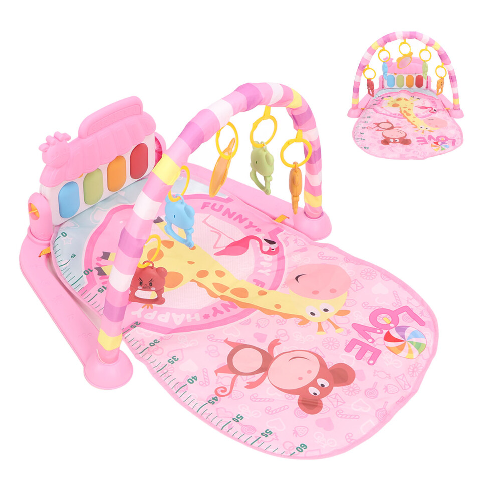 Baby Sensory Play Mat With Foot Piano, 72X40x47cm Pink