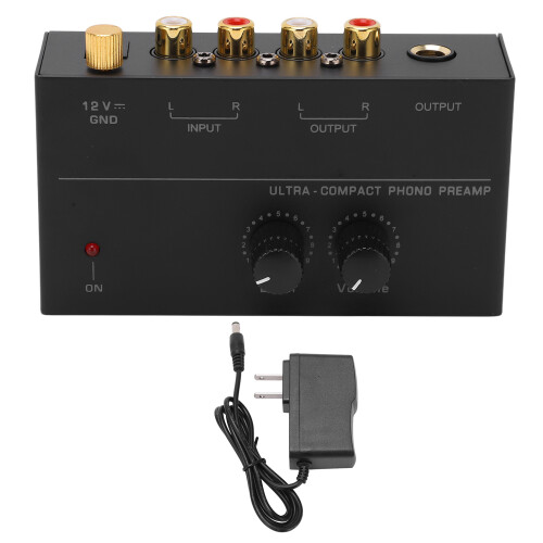 Turntable Preamplifier With Independent Volume Control, Compact And Durable Design For Space-saving Setup, Converts Phono To Line Level With RIAA