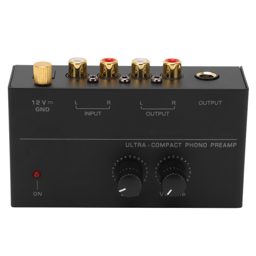 Turntable Preamplifier With Independent Volume Control, Compact And Durable Design For Space-saving Setup, Converts Phono To Line Level With RIAA 1
