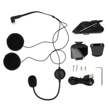 Motorcycle Bluetooth Intercom, Hi-Fi Stereo Bluetooth Headset With Hands-Free Communication And Waterproof Design For Full Face Helmets