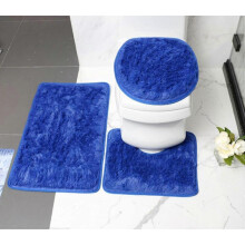 Thicken Bathroom Rugs Sets 3 Piece, Bath Rug + Contour Mat + Toilet Seat Cover, Non-slip Bathroom