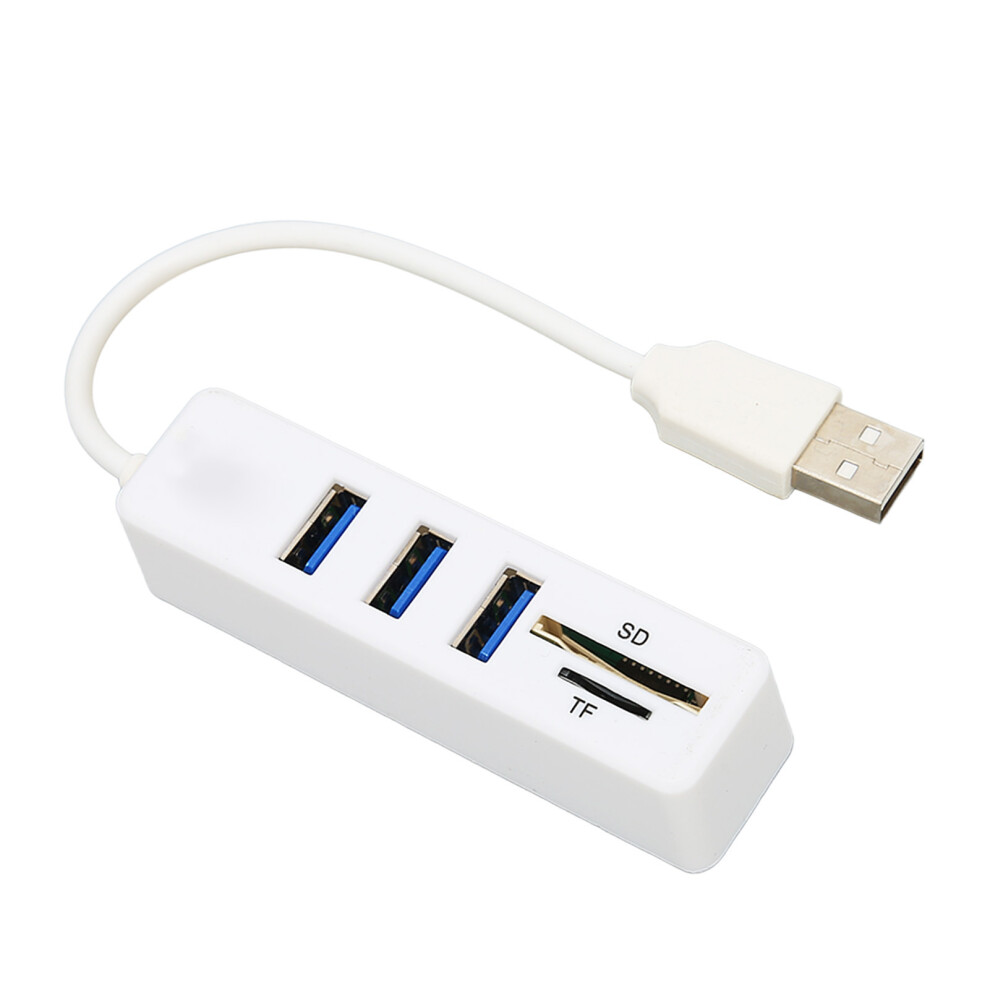 Plug & Play Usb2.0 Hub/Reader With 3 Usb Ports - Easy Access - White 4021376153981