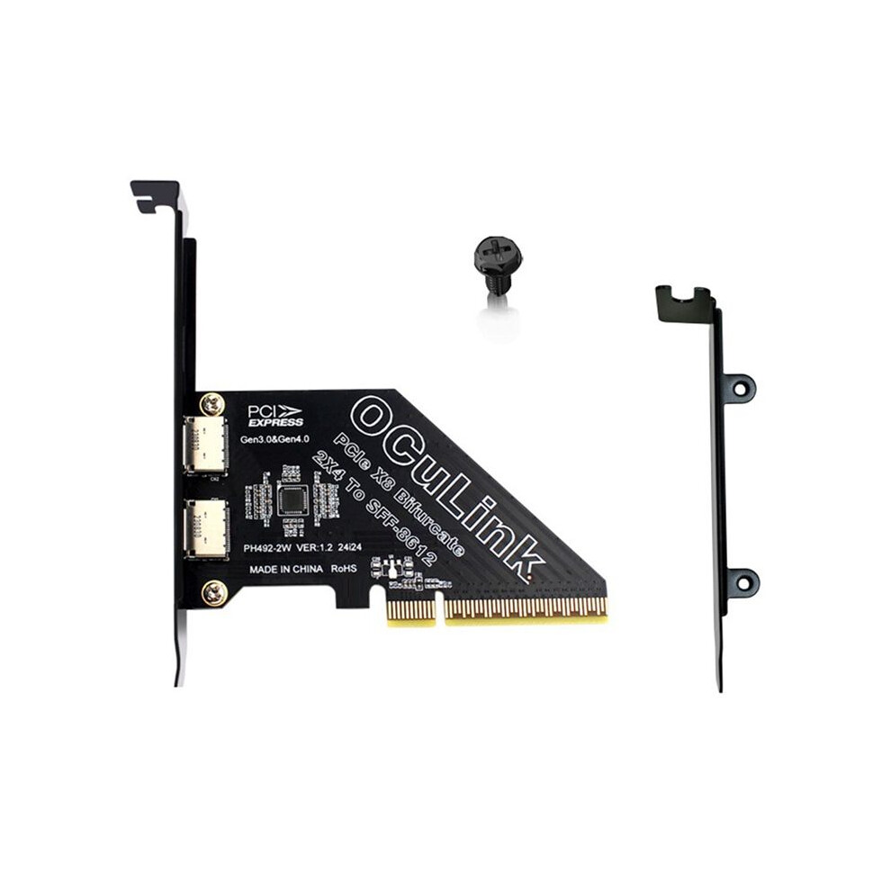 Pcie4.0 X8 To 2Port Sff8611&8612 Oculink Expansion Card To Sff-8639 U.2 Ssd For External Card For Win/Linux 4713137927954