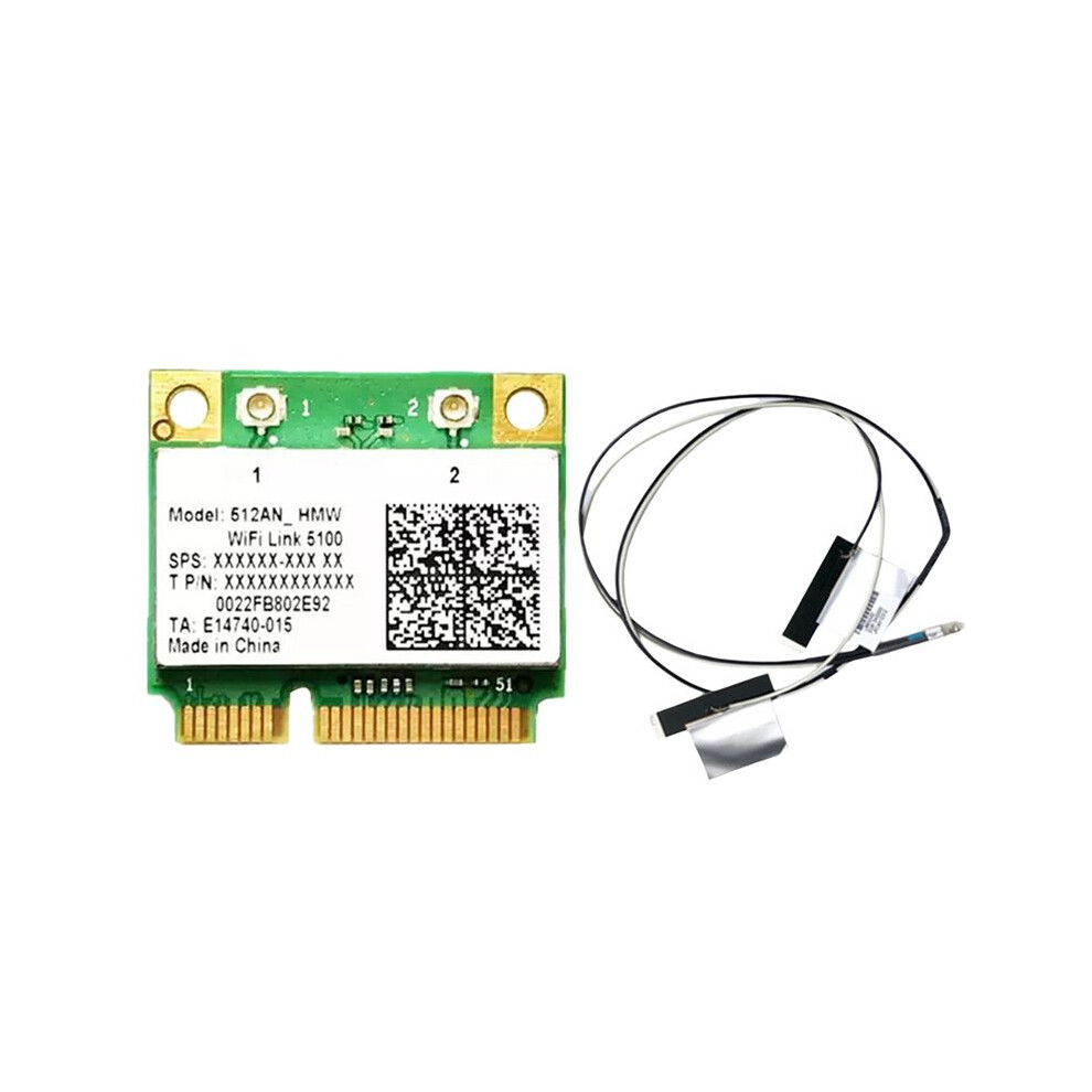 5100Agn Wifi Card+2Xantenna 2.4G&5G 300Mbps Minipcie Wireless Network Card For , Hasee Laptops 4713617444766