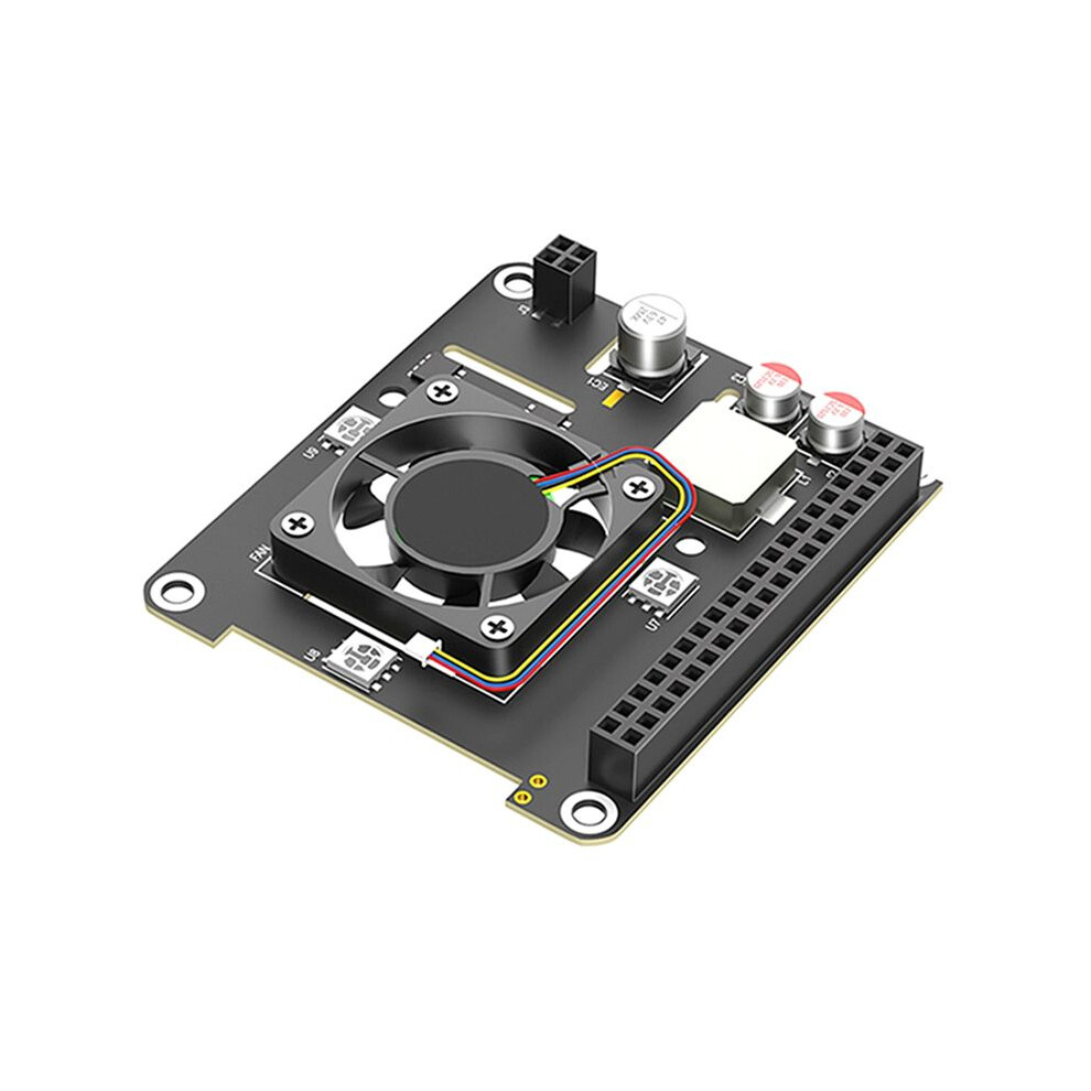 For Raspberry Pi 5 Poe Ethernet Power Supply Module With Fan Rgb 802.3Af/At M.2 Nvme To Pcie Adapter Light 6032033495687