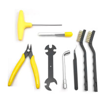 3D Printer Nozzle Cleaning Tool Kit 3D Printer Accessories Nozzle Disassembly Tool with Cleaning Needle Brush Yellow