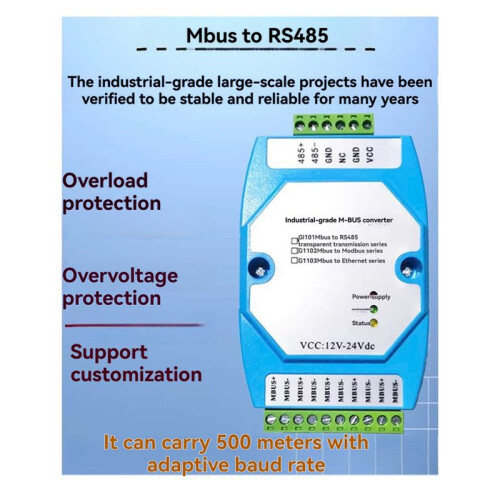 MBus to RS485 Ethernet Converter Modbus-TCP/MODBUS-RTU 500m Range Industrial Networking Solution 1